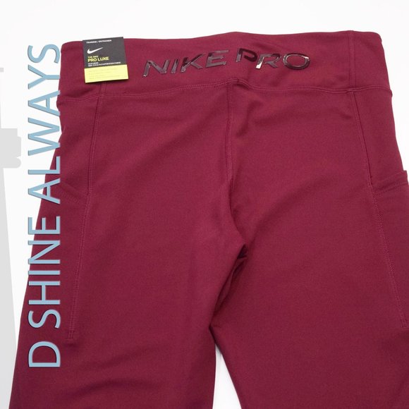 NIKE PRO LUXE LONG TIGHTS RED WOMEN - Picture 6 of 8
